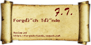 Forgách Tünde névjegykártya