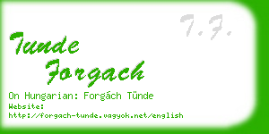tunde forgach business card
